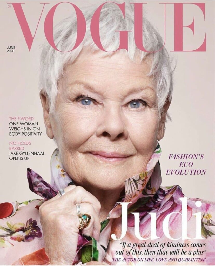 Dame Judi Dench on the cover of British Vogue 