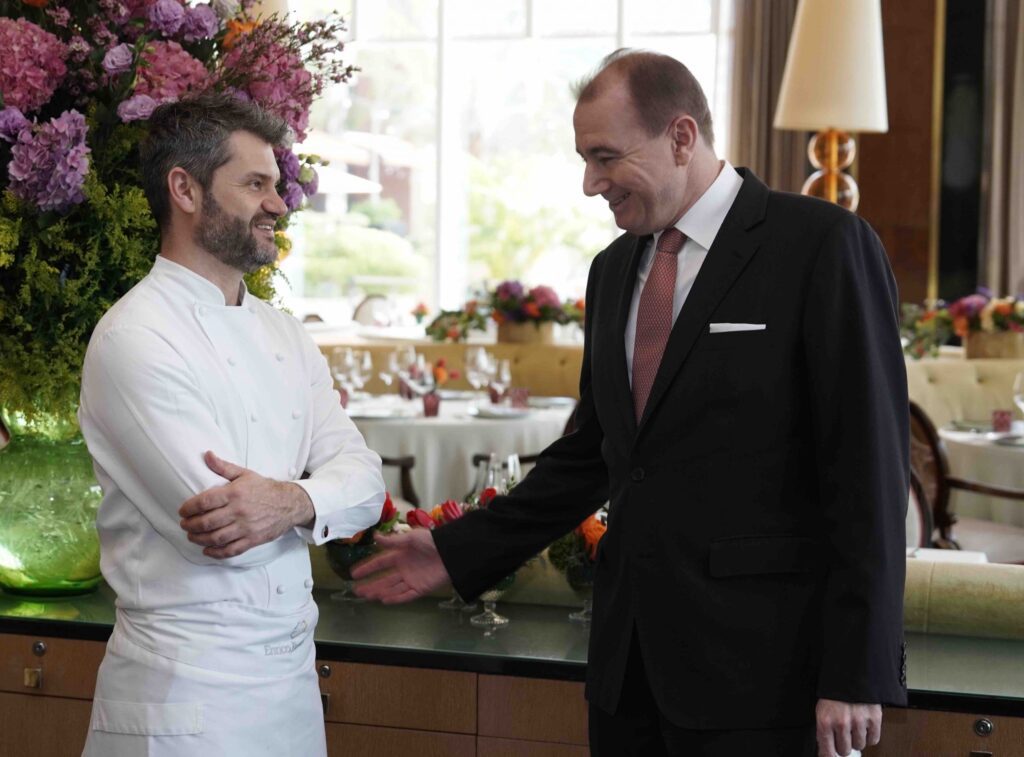 Chef Enrico Bartolini and Solaire’s Vice President for Food and Beverage Bastian Breuer.