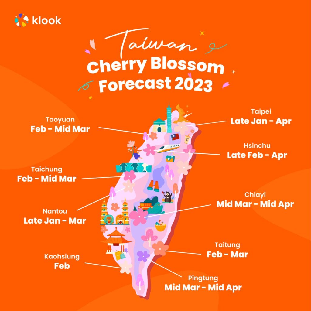 Taiwan cherry blossom forecast 2023
