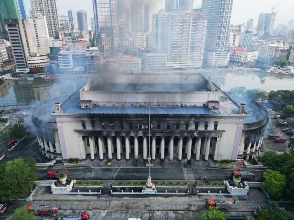Manila Central Post Office burned down