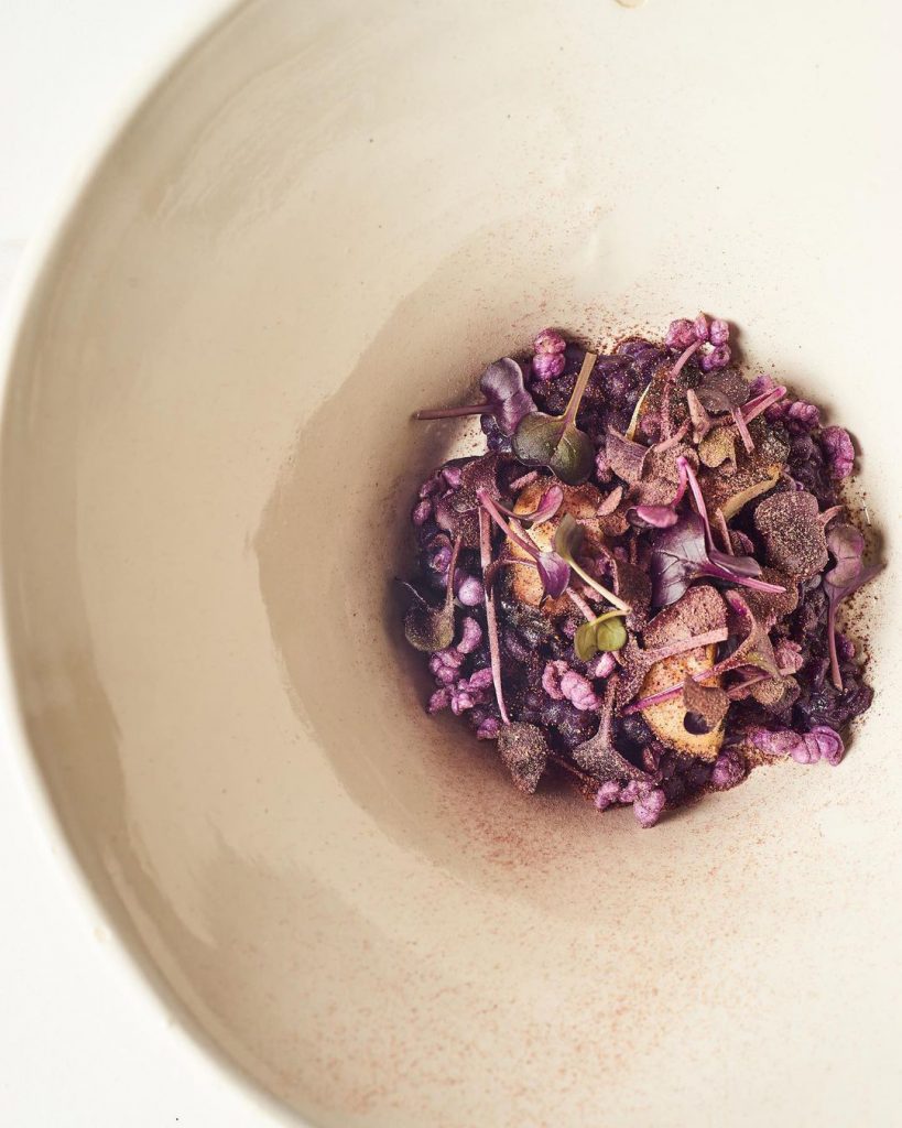 Adlai, Purple Yam, and Octopus by Chef Josh Boutwood