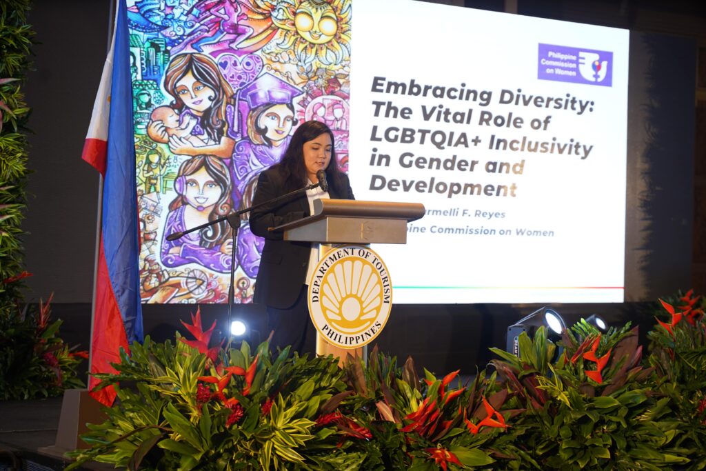 PCW Gender and Development Specialist II Regine Carmelli Reyes at the Tourism Pride Summit