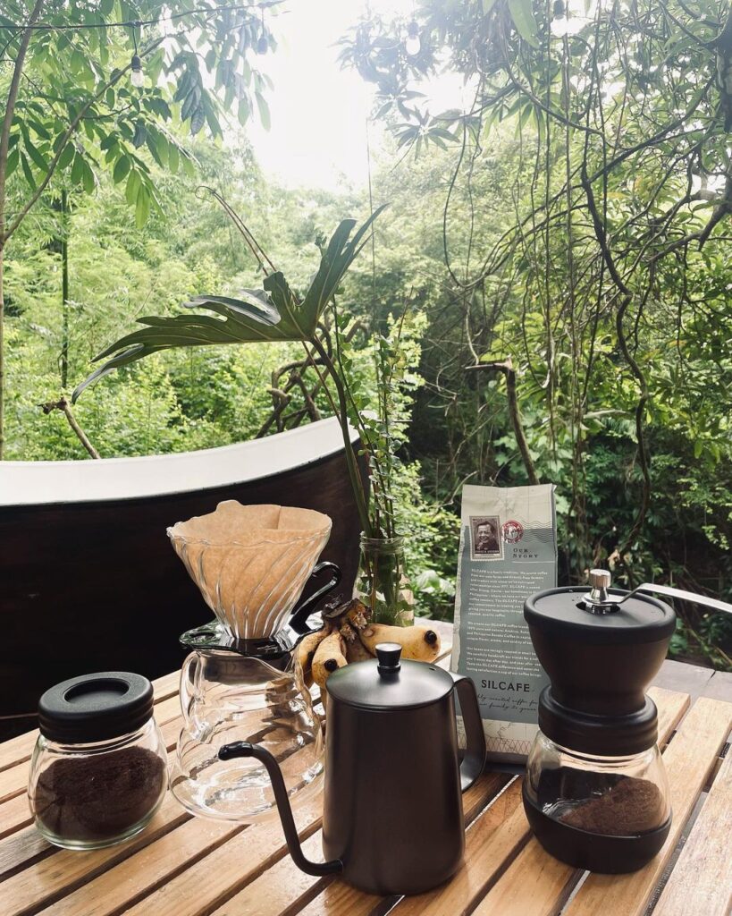 Glamping with coffee
